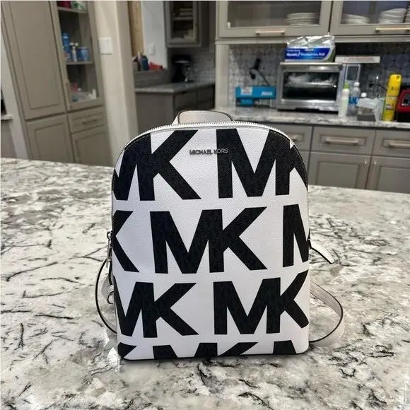Michael Kors Cindy MK Graphic Signature Backpack Big Logo