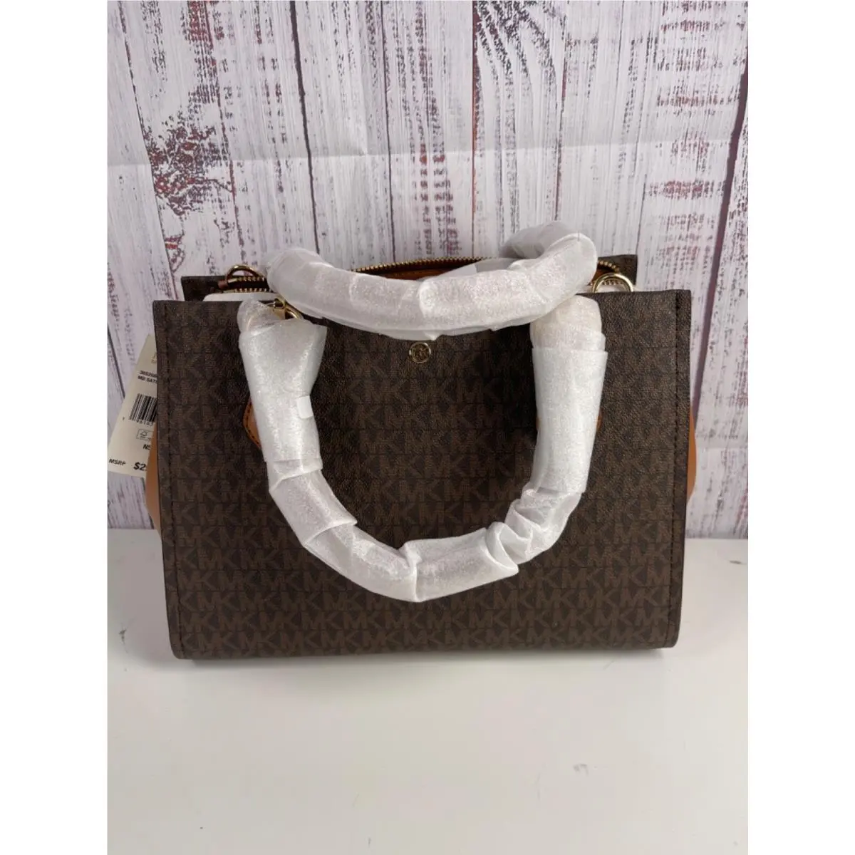 Michael Kors Marilyn 30S2G6AS2B Women Brown/acorn Logo Print MD Satchel