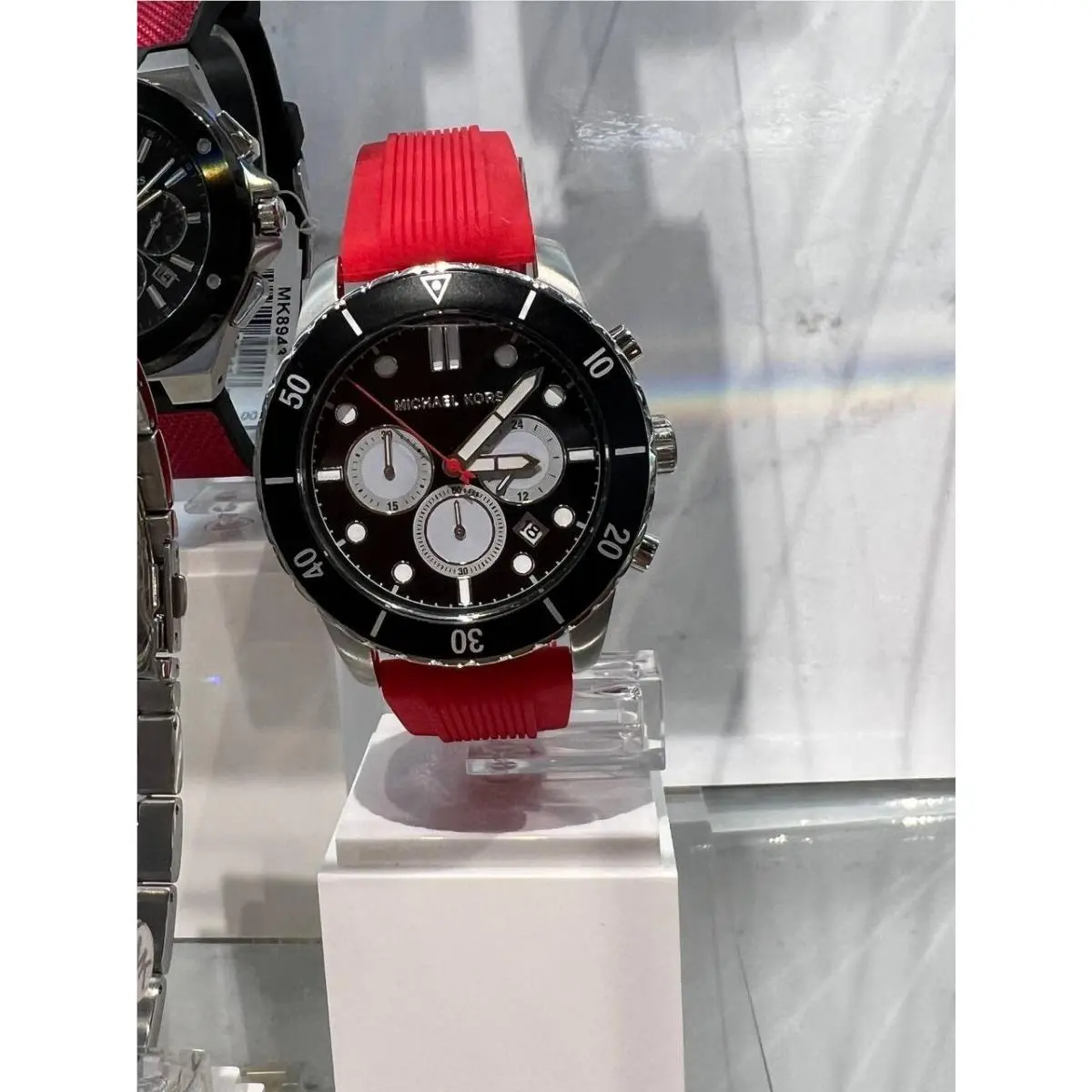 Chronograph Red Silicone Watch MK8973 by Michael Kors