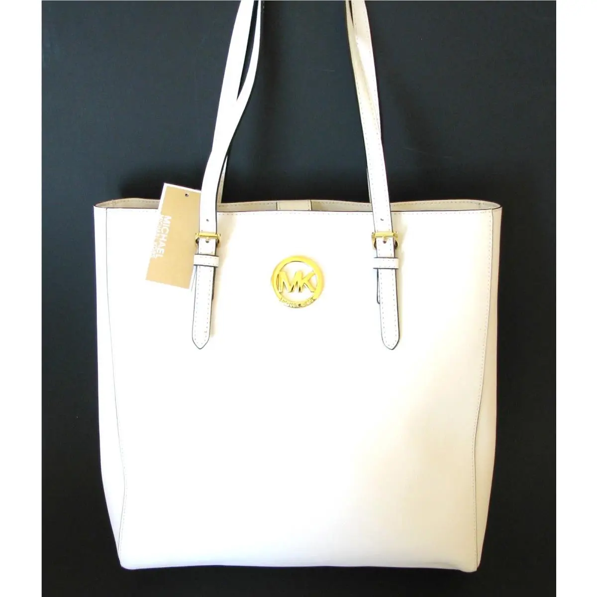 Jet Set Travel Optic White Saffiano Leather Large Tote Hand Bag by Michael Kors
