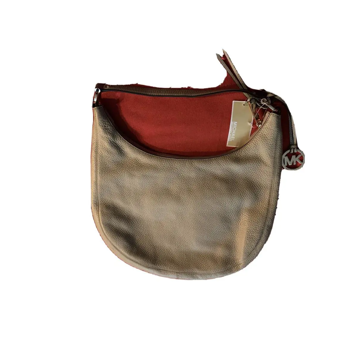Michael Kors Mid Zip Shoulder Bag-bisque Color