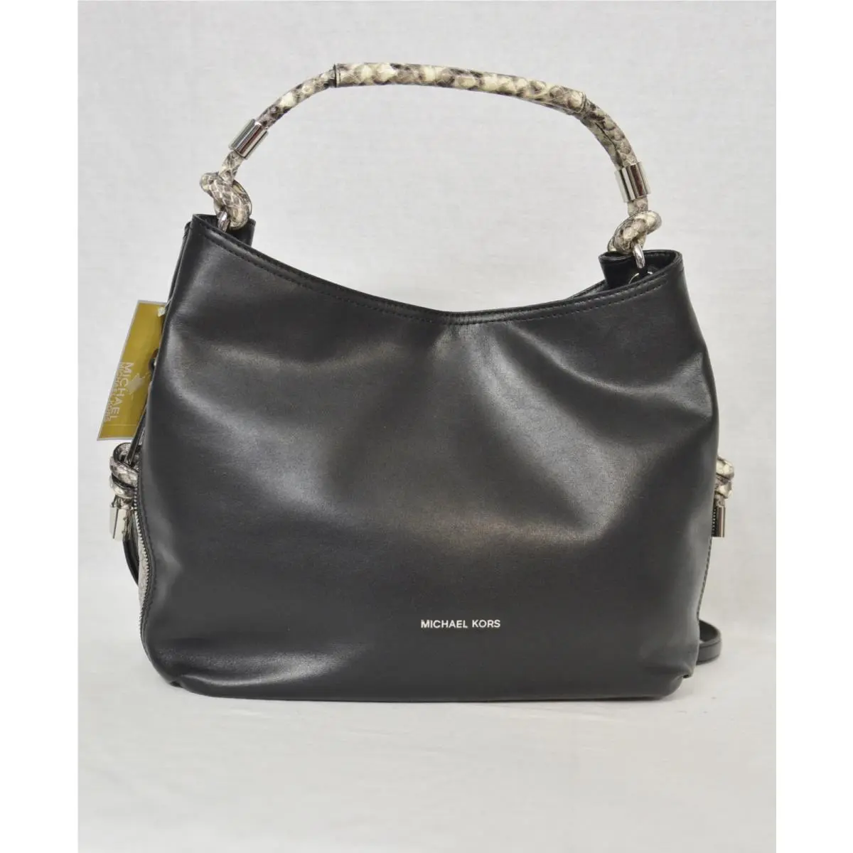 Michael Kors Isabel Large Convertible Shoulder Bag in Black Smooth Leather