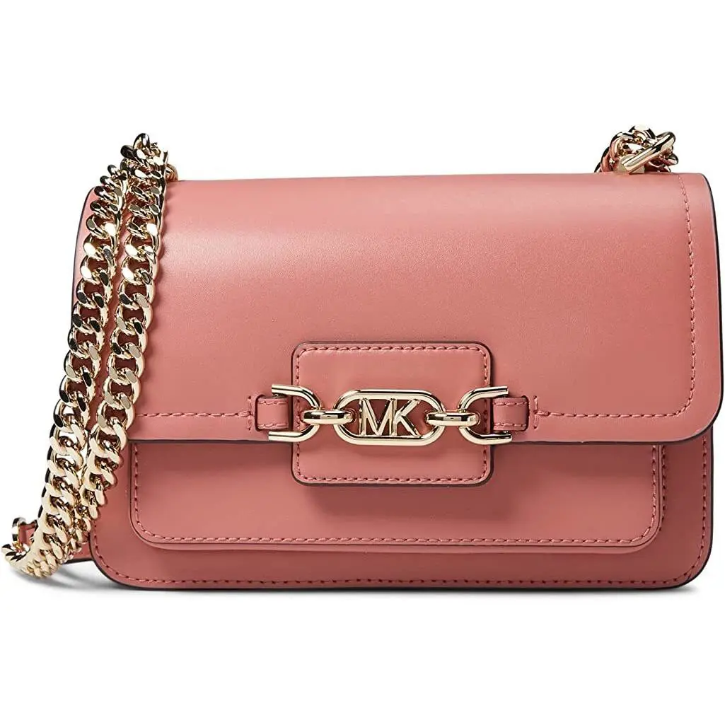 Michael Kors Women`s Heather Large Convertible Shoulder Bag Rose One Size - Exterior: Pink, Handle/Strap: Pink, Hardware: Gold