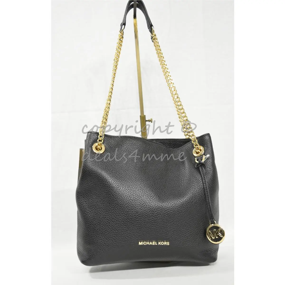 Michael Kors Leather Jet Set North South Medium Chain Shoulder Tote / Crossbody