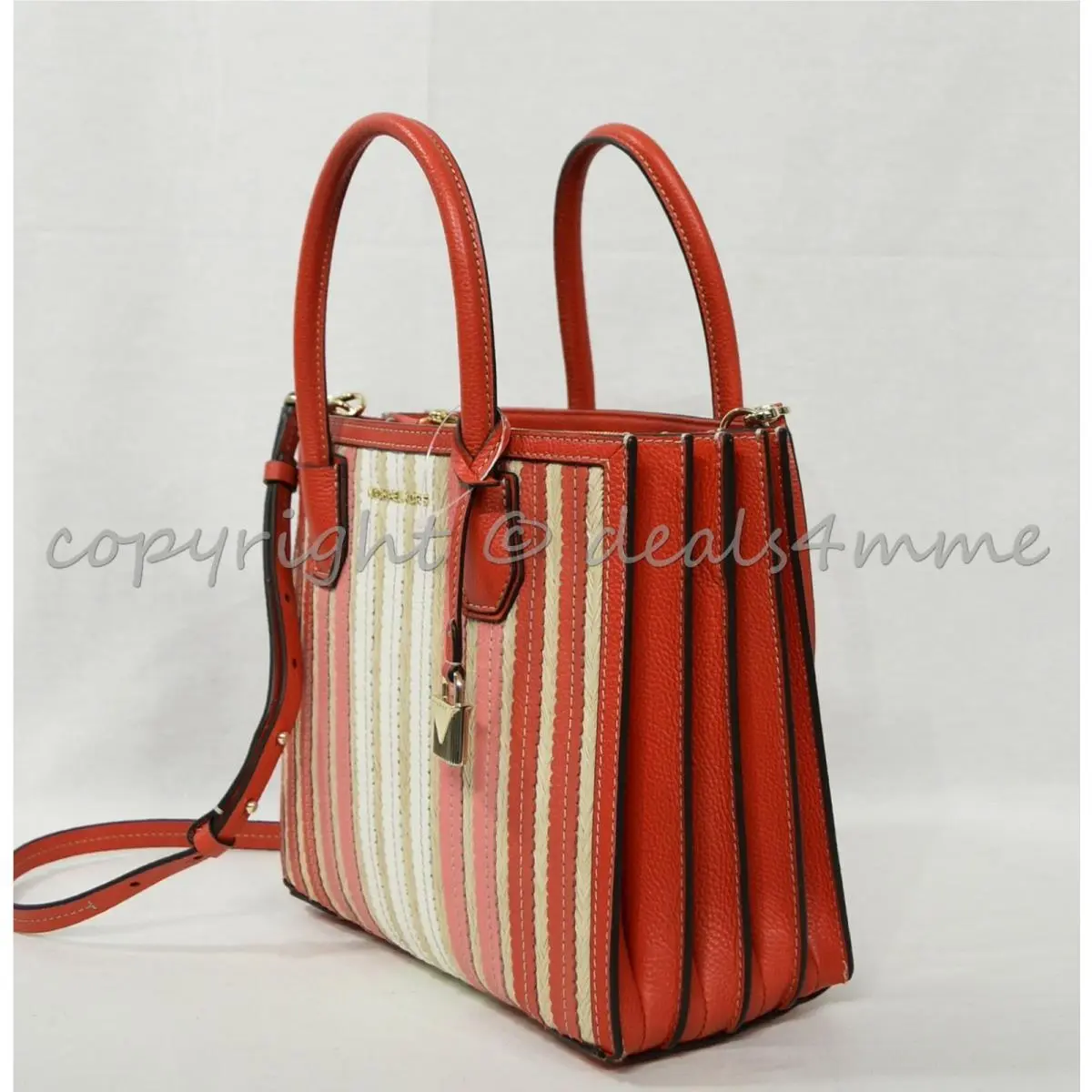 Michael Kors 30T9LM9T6L Mercer Medium Acordion Convertible Tote in Bright Ruby