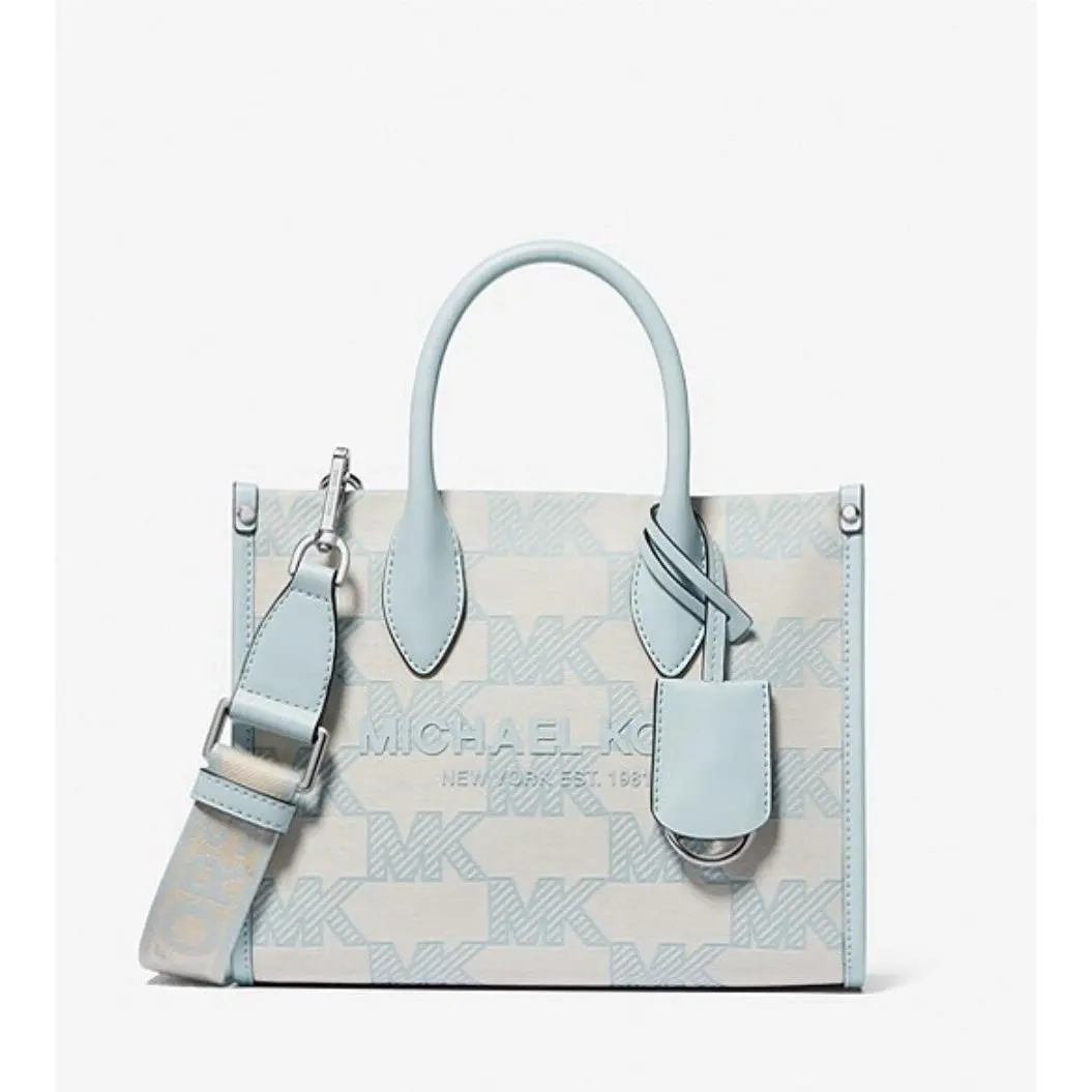 Michael Kors Mirella Small Logo Jacquard Crossbody Bag Vista Blue