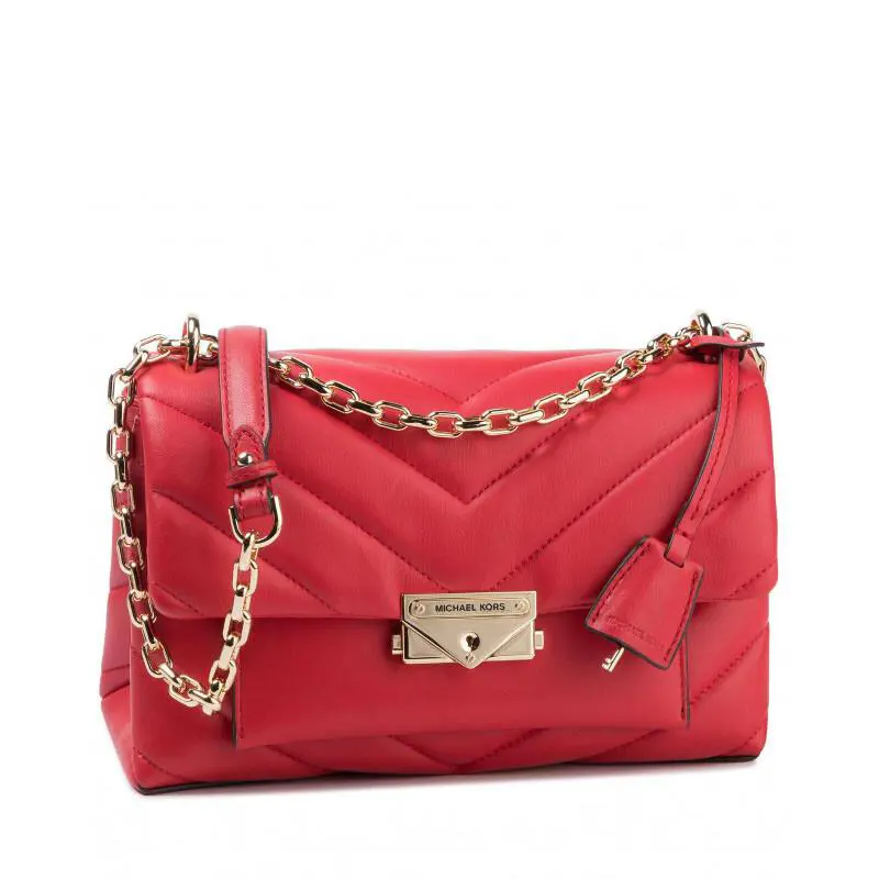 Michael Kors 30T9G0EL8L Cece Medium Quilted Leather Convertible Shoulder Bag Red