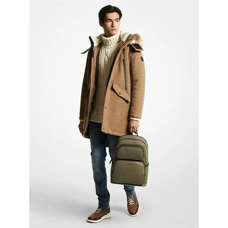Michael Kors 37U1LCOB9E Cooper Pebbled Leather Men’s Backpack in Olive