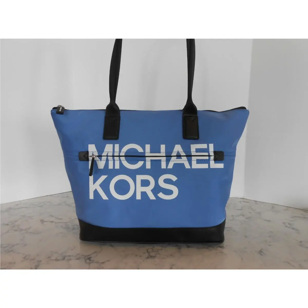 Sport Nylon Large Top Zip Tote Oxford Blue/black by Michael Kors