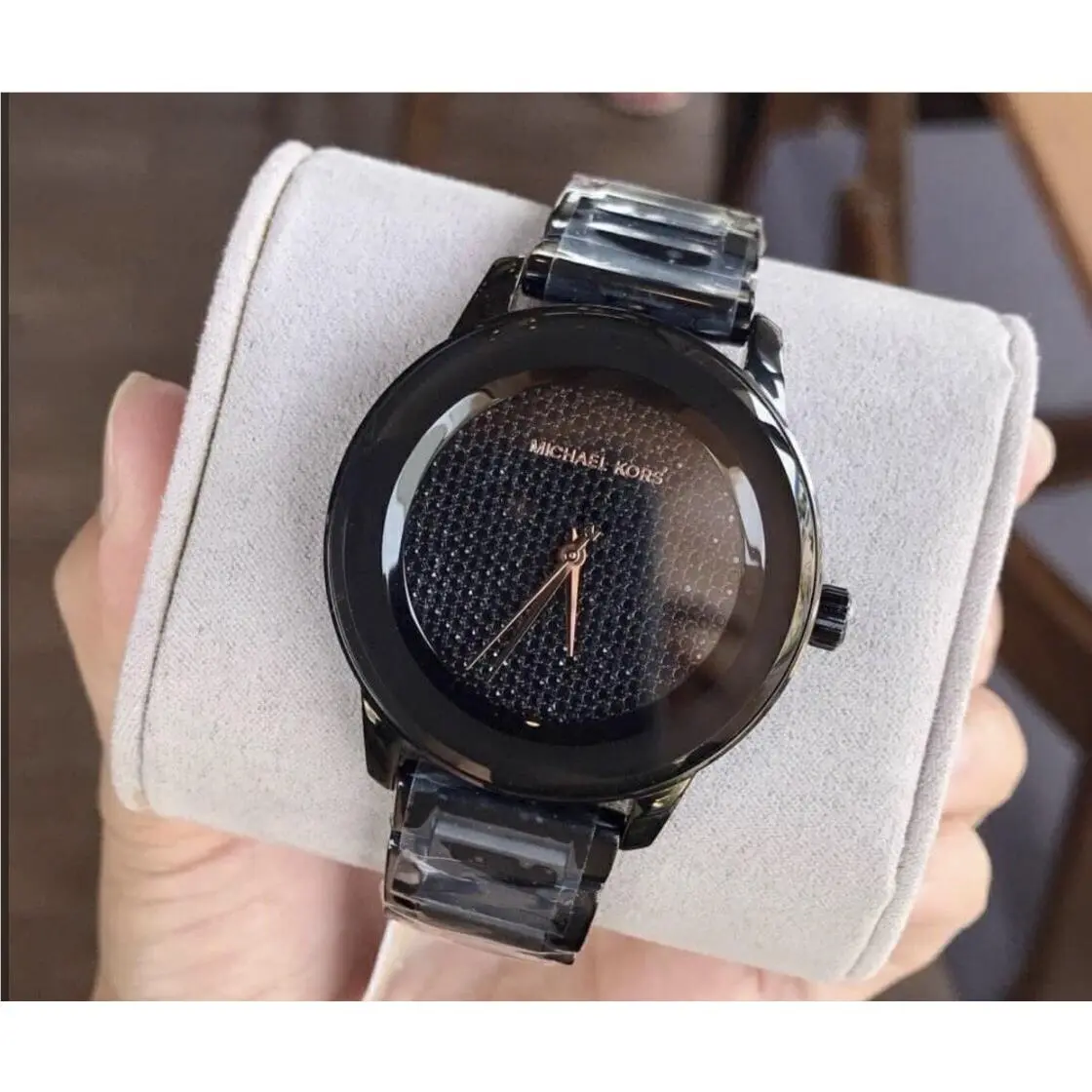 Women`s MK5999 Kinley Crystal Black Stainless Steel Watch by Michael Kors