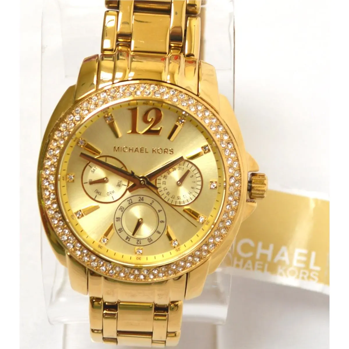 MK5691 Cameron Gold Tone Stainless Steel Glitz Chronograp by Michael Kors