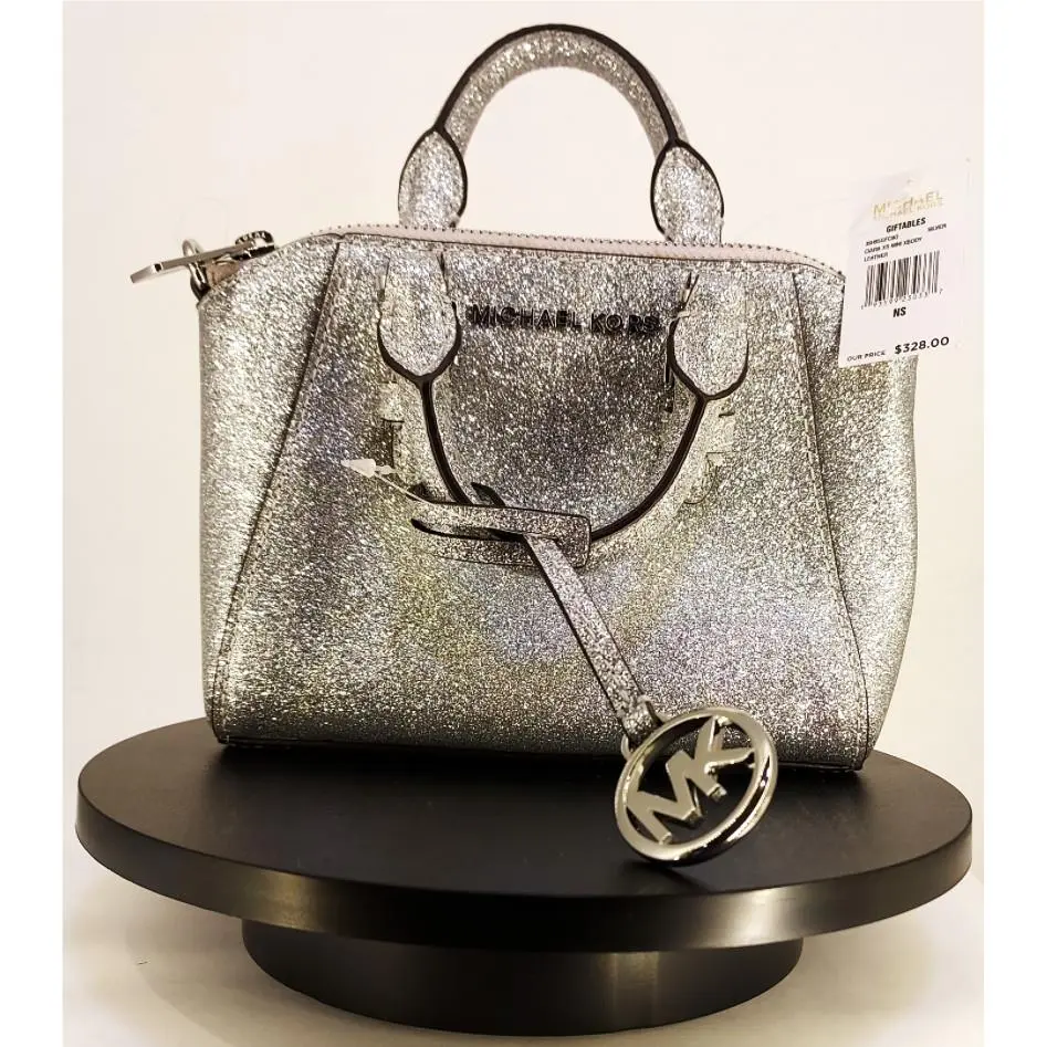Michael Kors Ciara XS Mini Sachel Silver Glitter Sachel