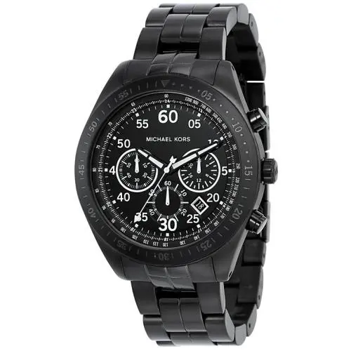 Michael Kors Black Tone Ion Plated S/ Steel Chronograph Men`s WATCH-MK8139