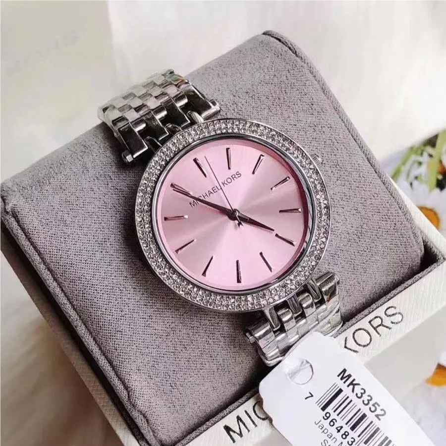 Darci Womens Watch Crystals Pink Stainless Steel Link Band MK3352 by Michael Kors