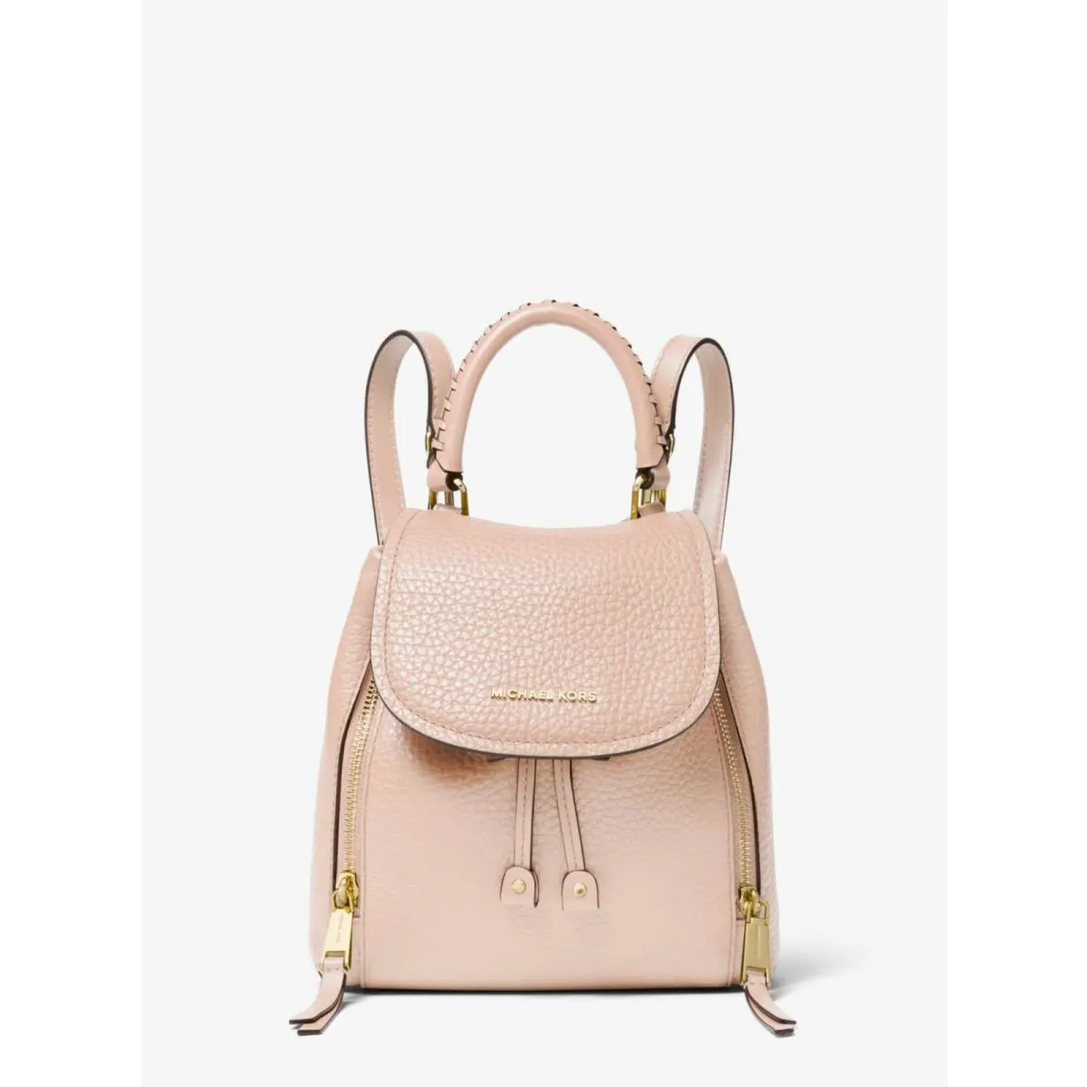 Michael Kors Viv Extra-small Pebbled Leather Backpack Soft Pink Dust Bag