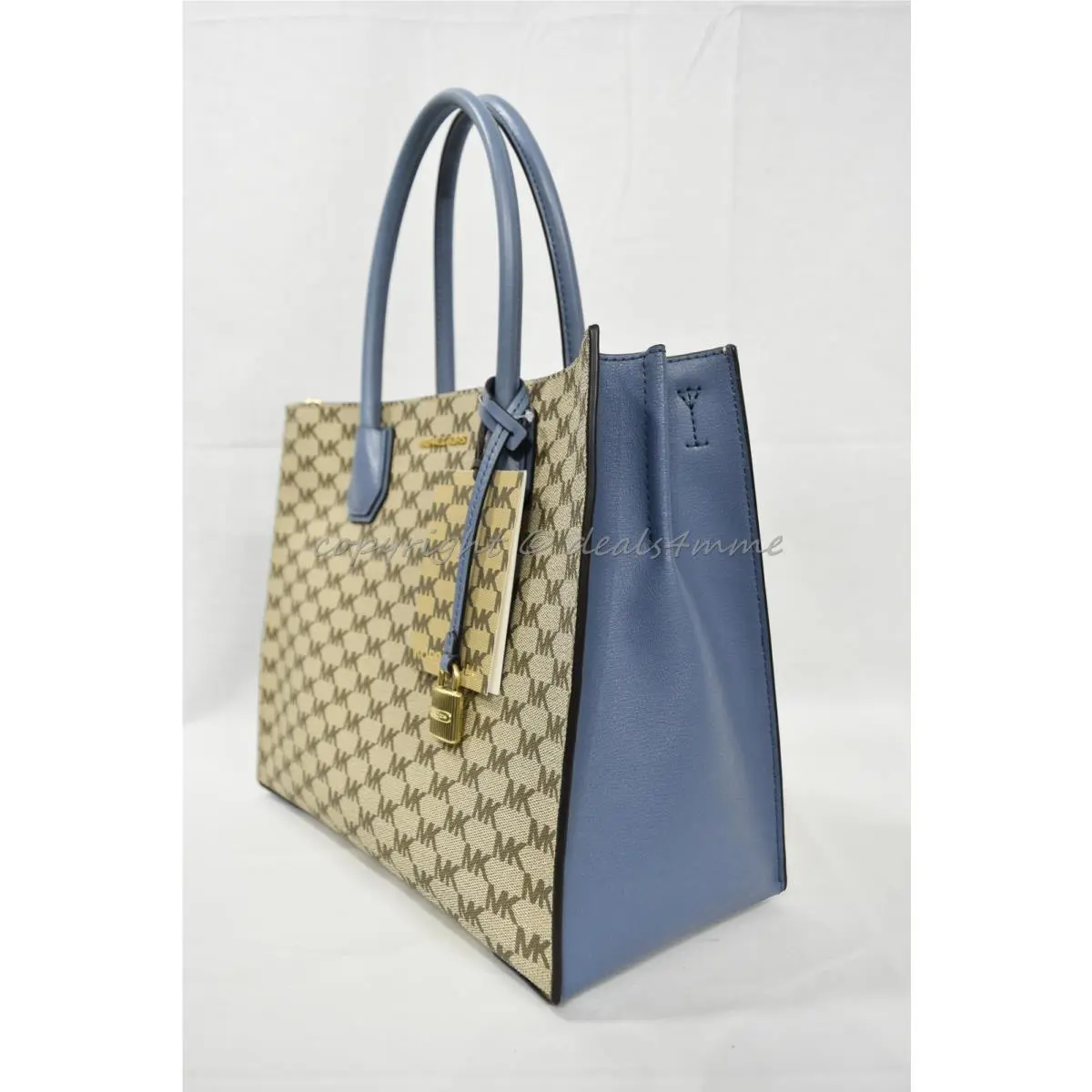 Mercer Signature Large Convertible Tote/shoulder Bag Natural/denim by Michael Kors
