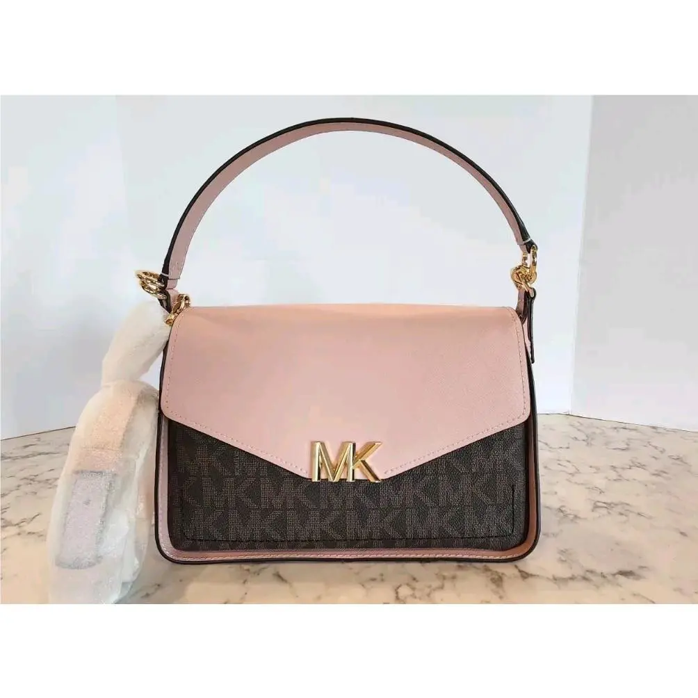 Michael Kors Sylvia Medium Flap Shoulder Crossbody Bag Smokey Rose