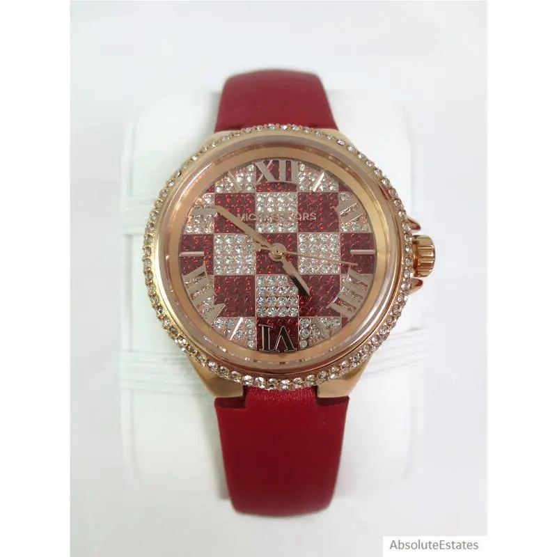 Michael Kors Camille Limited Edition Glitz Rose Gold Red Watch MK4701 + Box