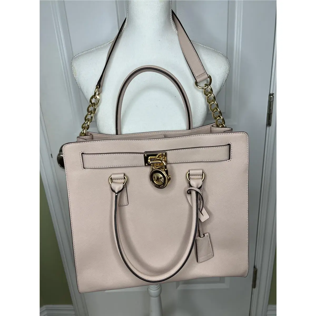 Hamilton Traveler Large Tote Shoulder Bag Purse Pink Leather by Michael Kors