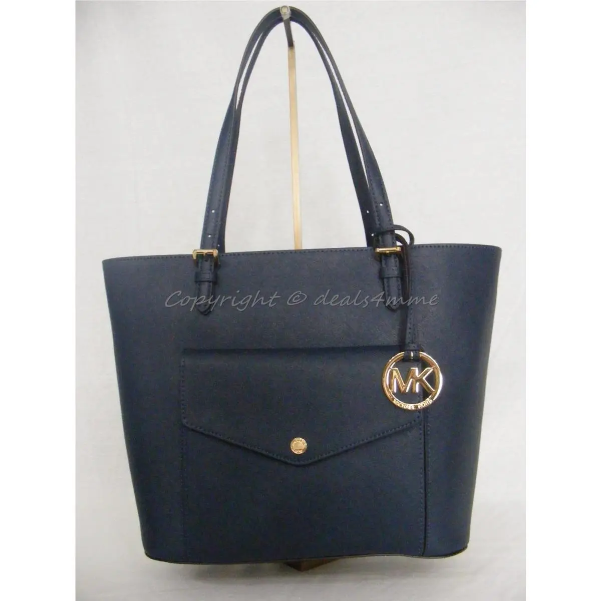 Michael Kors Jet Set Large Multi-function Pocket Tote. Navy Saffiano Leather