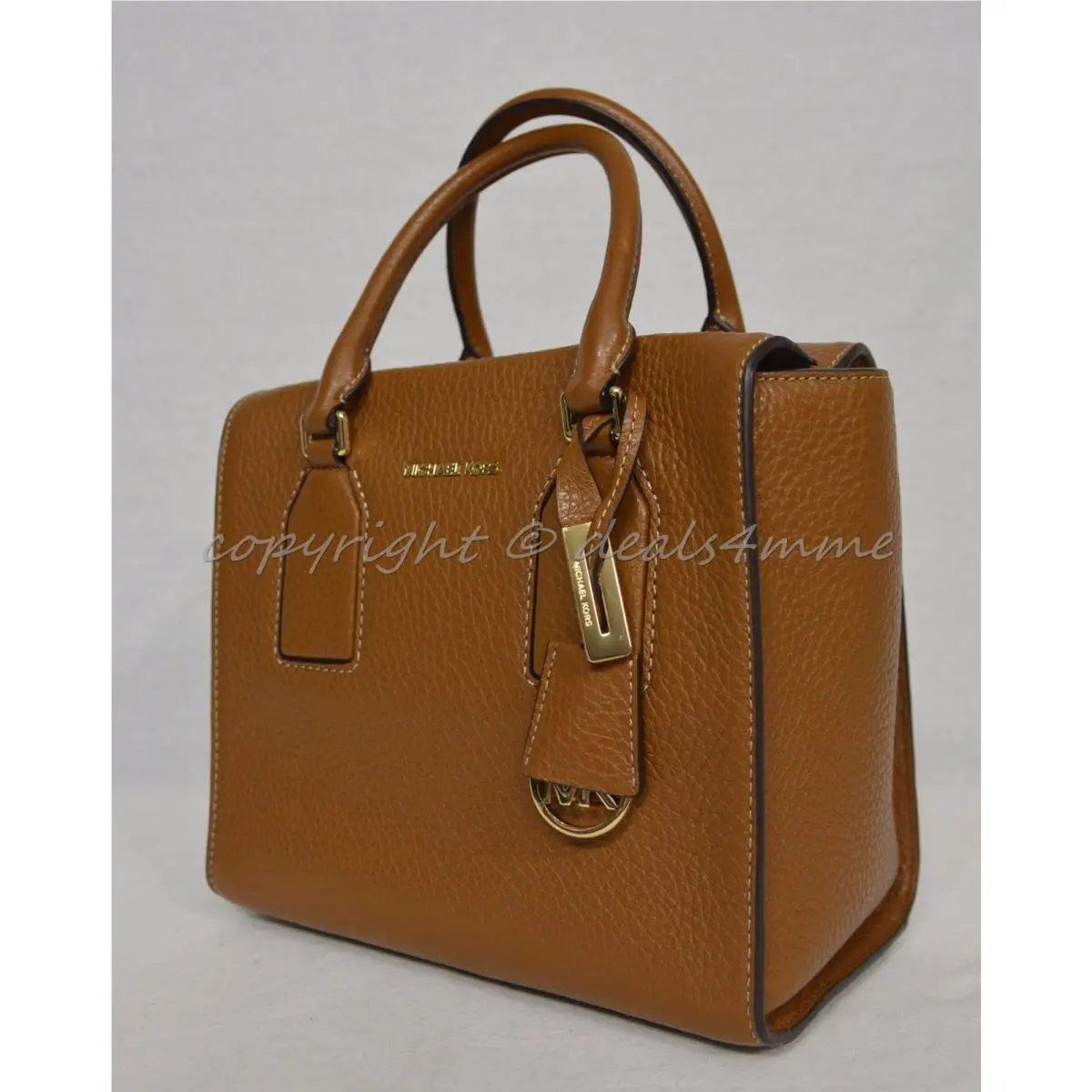 Michael Kors Selby Medium Leather Satchel/crossbody Bag in Walnut Brown