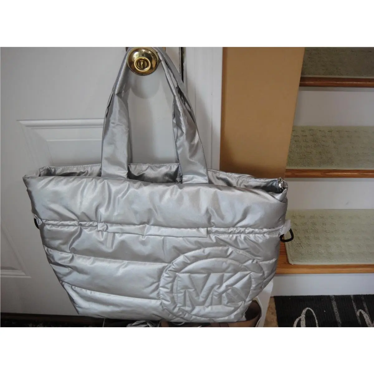 Rae Large Quilted Silver Tote Bag.100%Authentic.$398.00 by Michael Kors