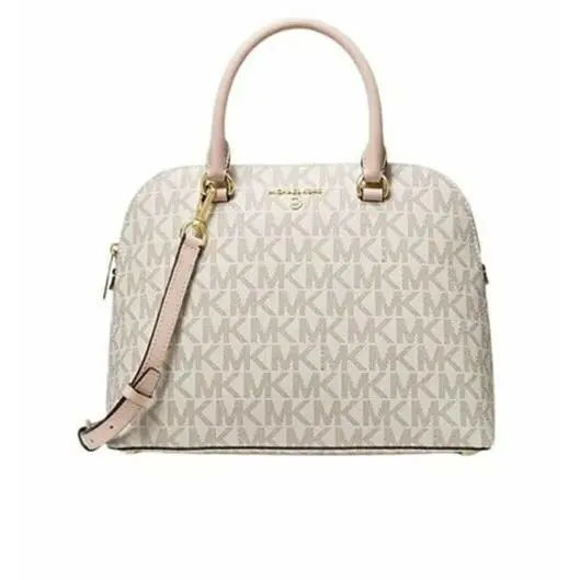 Michael Kors Cindy Large Dome Satchel Vanilla/soft Pink