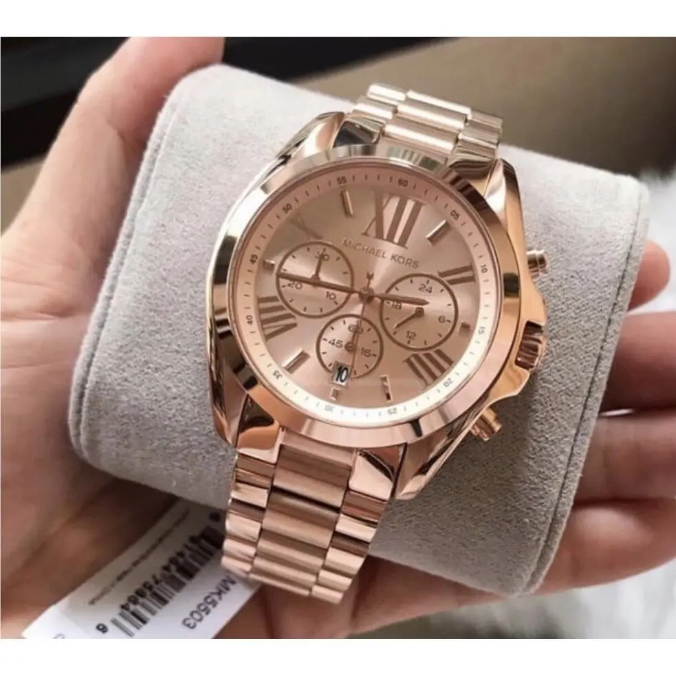 Michael Kors MK5503 Bradshaw Chronograph Rose Gold Bracelet Dial Women`s Watch