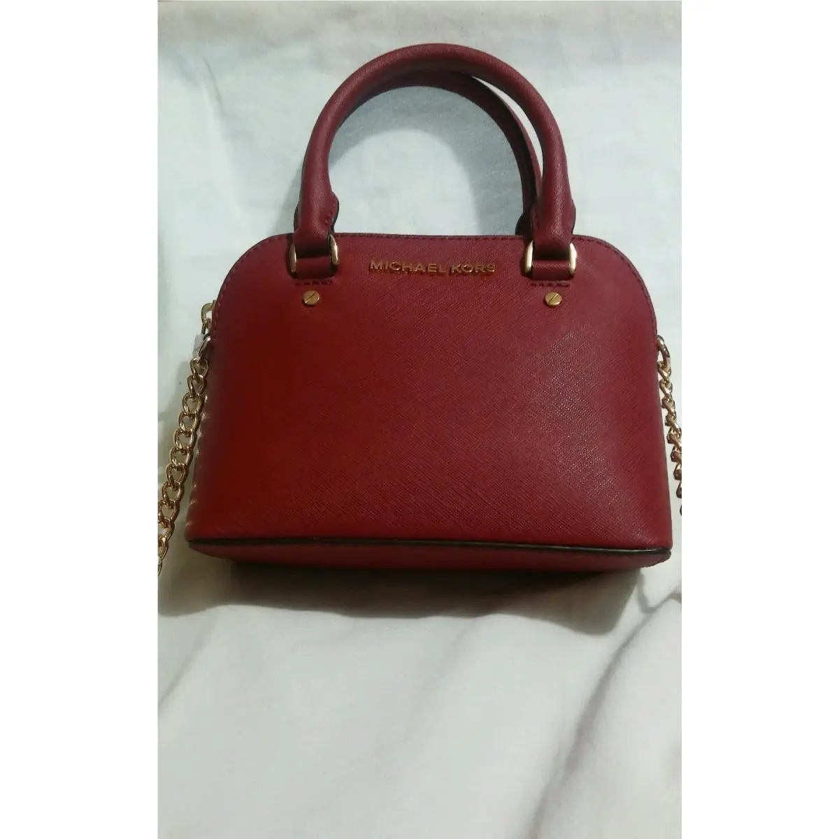 Michael Kors Cindy Xsmall Crossbody Leather Bag Cherry Red