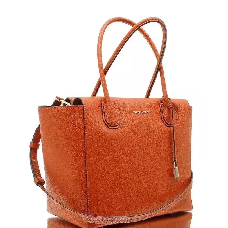 Michael Kors Orange Studio Mercer Large Leather Satchel Crossbody or Tote