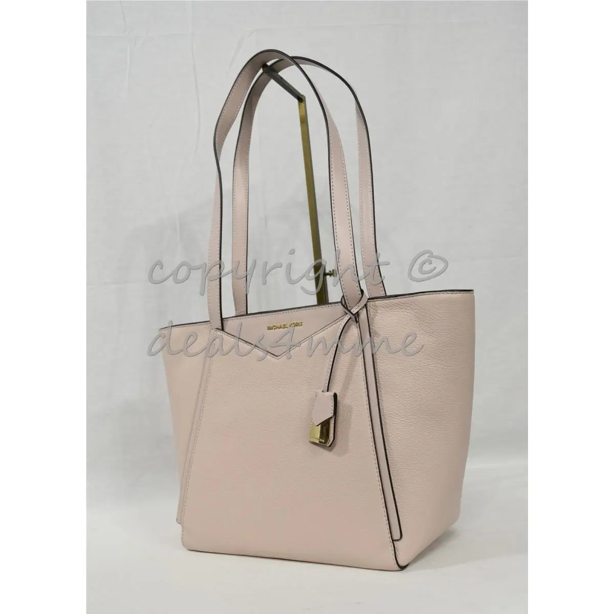 Michael Kors Whitney Small Pebbled Leather Tote Bag. Soft Pink