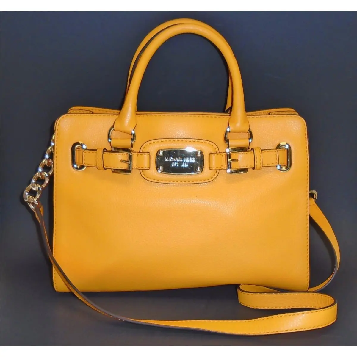 Hamilton Vintage Yellow Leather MD Tote Hand Shoulder Bag Purse by Michael Kors