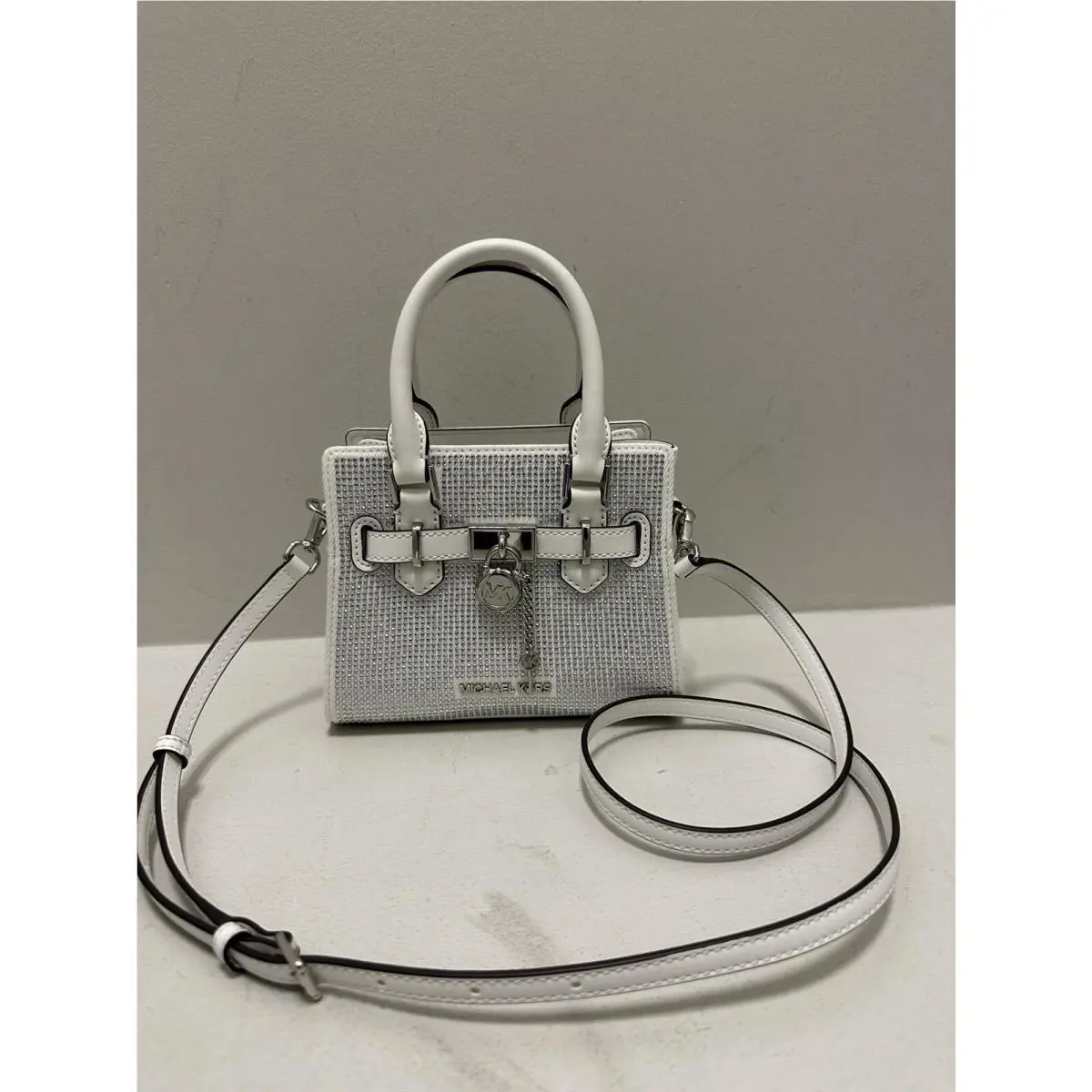Michael Kors Hamilton Extra-small Bag Purse White Satchel Handbag Crossbody MK