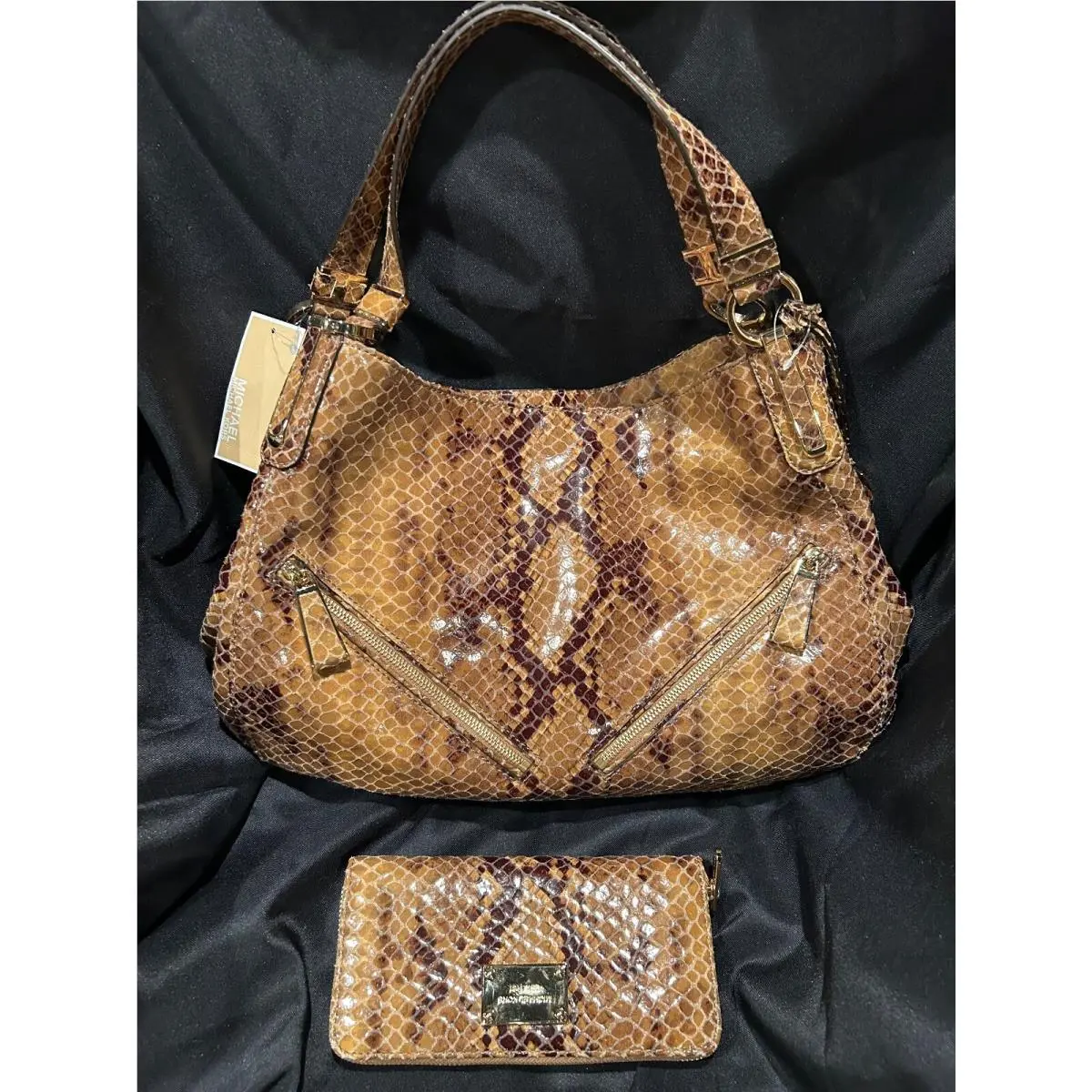 Matilda Python Snakeskin Leather Satchel Purse/shoulder Tote by Michael Kors