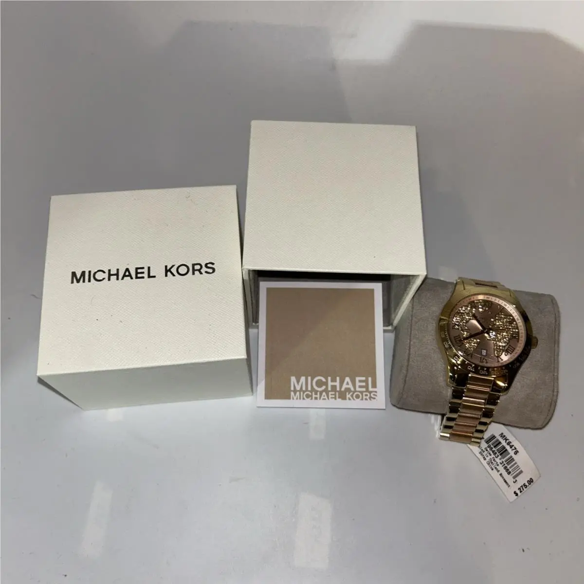 Micael Kors Gold Tone MK6476 World Map Watch W/ Tags