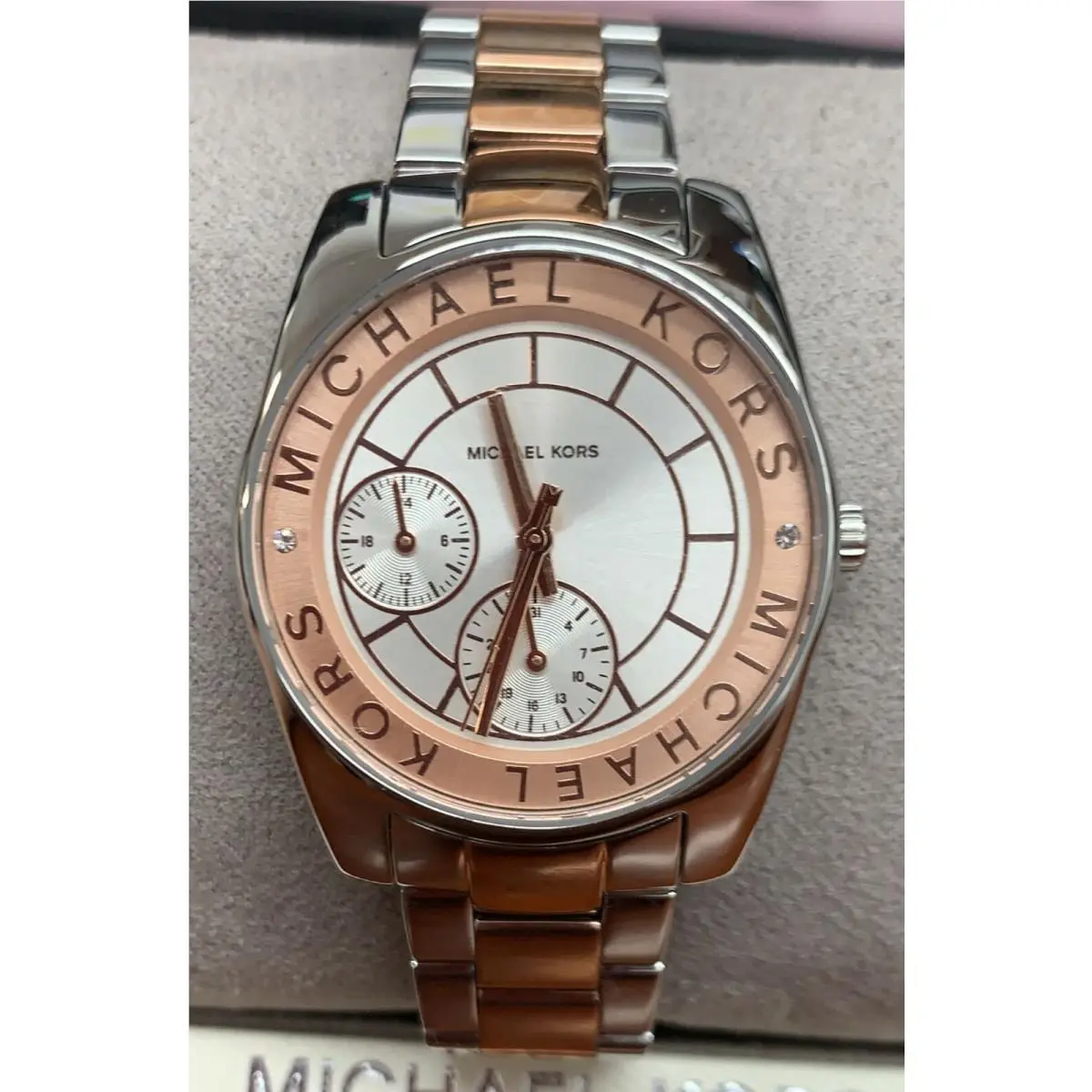 Michael Kors MK6196 Ryland Silver Dial Two Tone Stainless Steel Women`s Watch