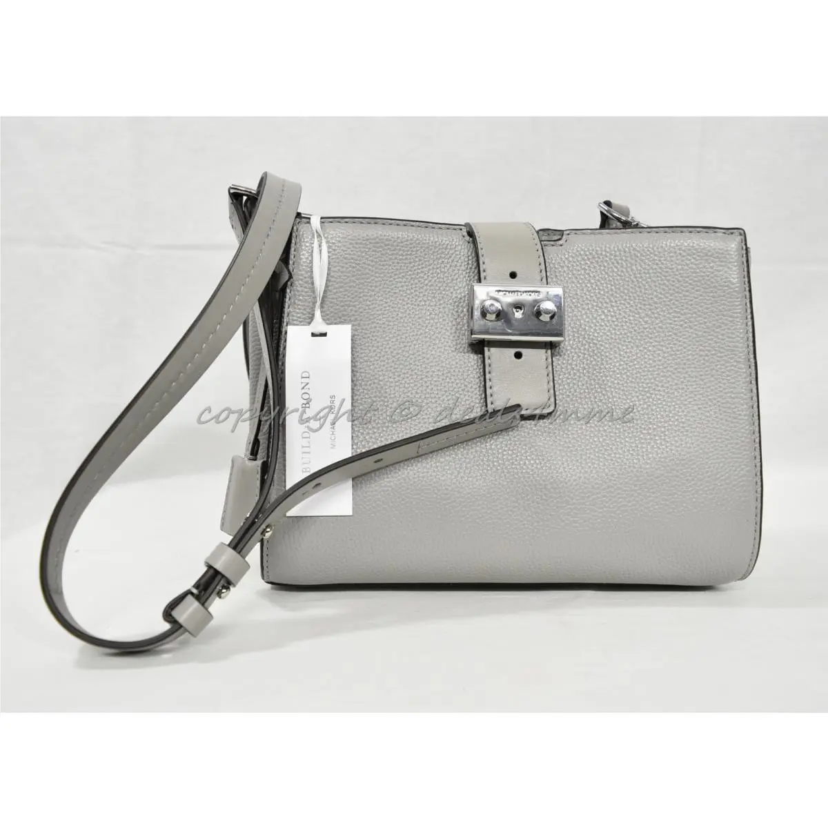 Michael Kors Mercer Bond Leather Medium Messenger/shoulder Bag in Quarry Grey