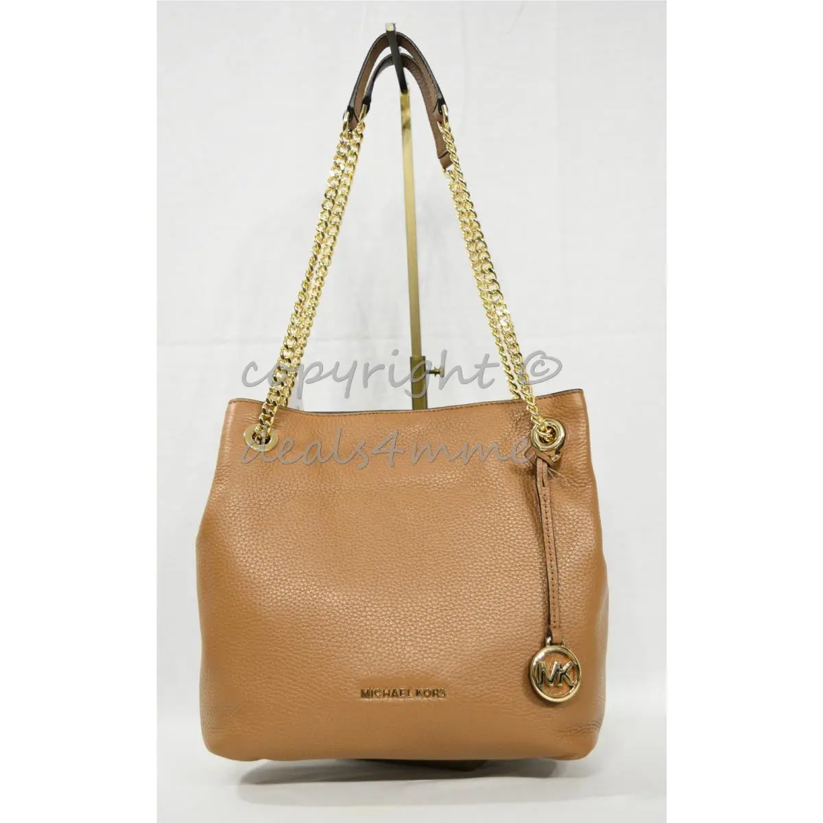 Michael Kors Leather Jet Set North South Medium Chain Shoulder Tote / Crossbody