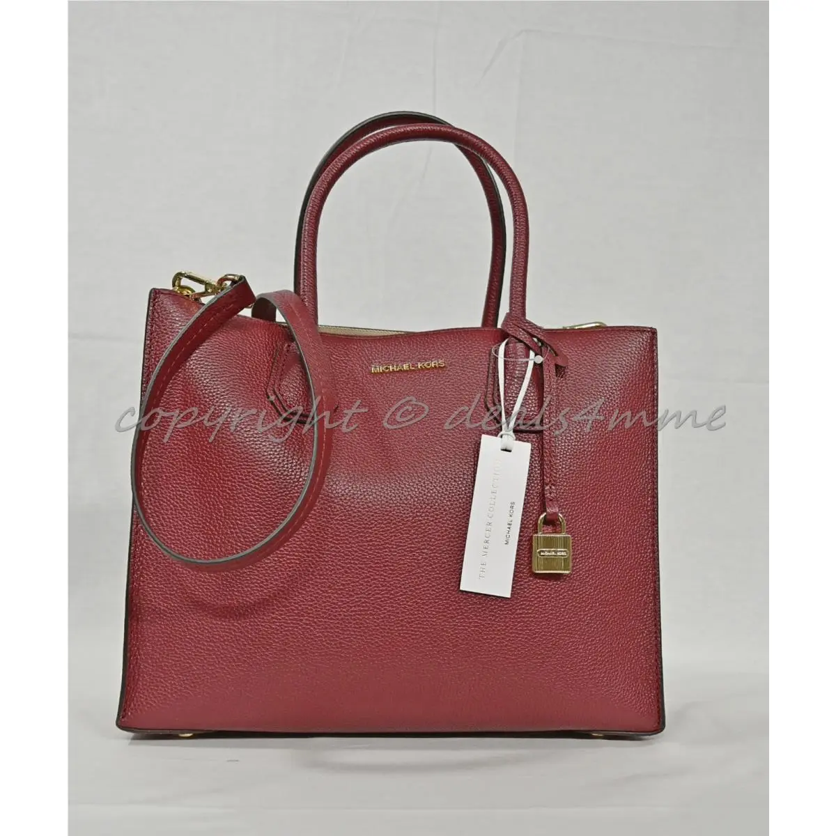 Mercer Large Leather Convertible Tote/shoulder Bag in Cherry Red by Michael Kors