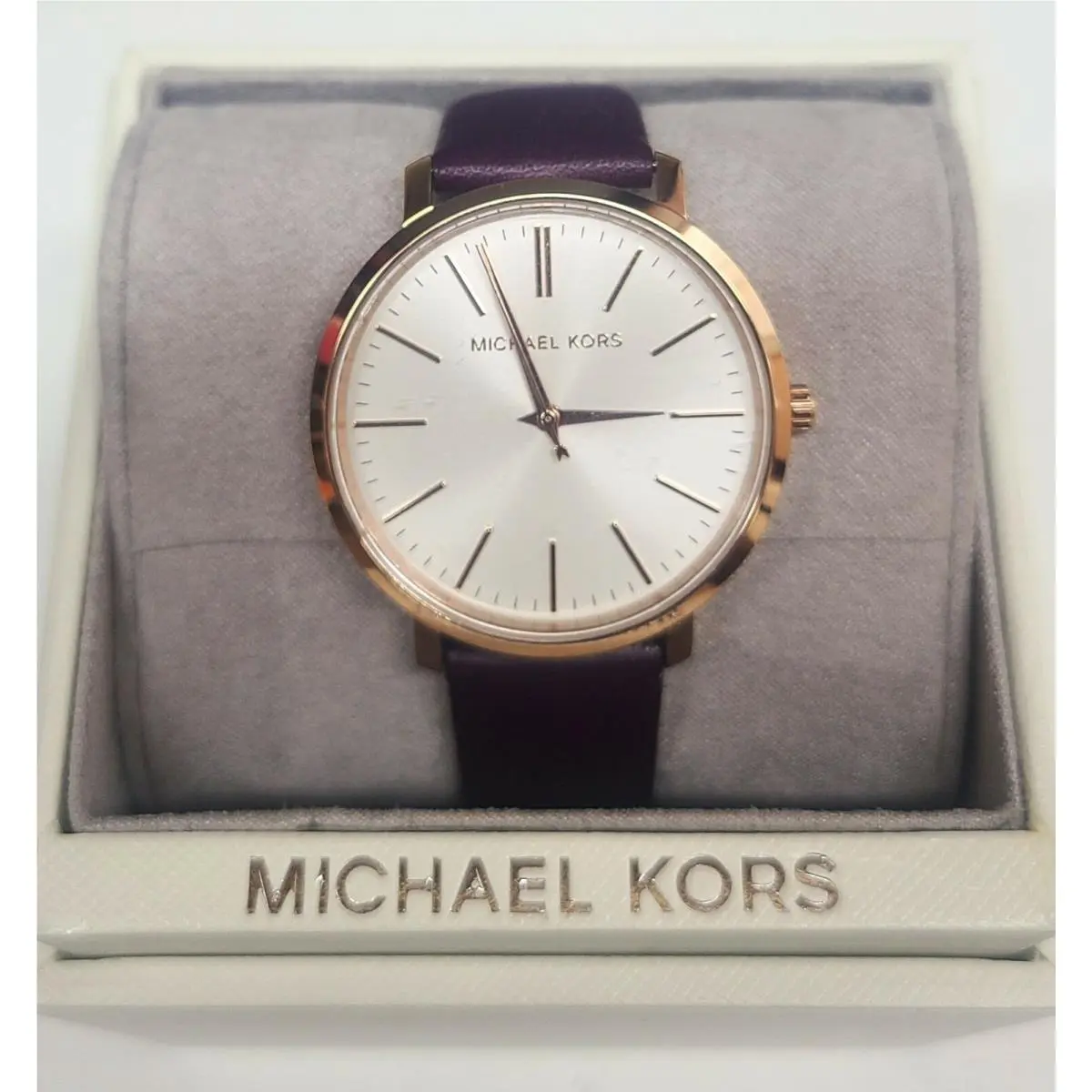 Michael Kors MK2605 Jaryn Silver Dial Brown Leather Strap Women`s Watch