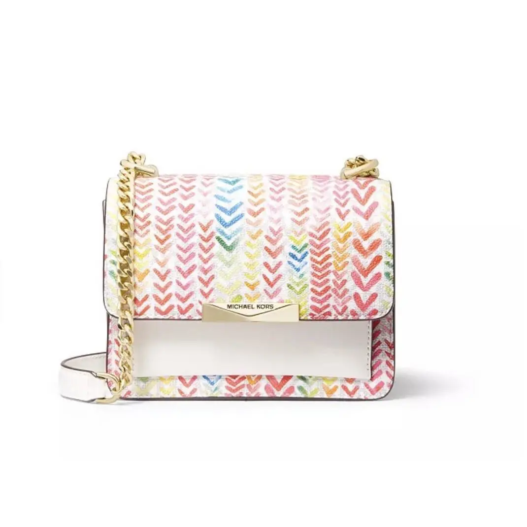 Michael Kors Jade Extra-small Gusset Crossbody Bright White/multi