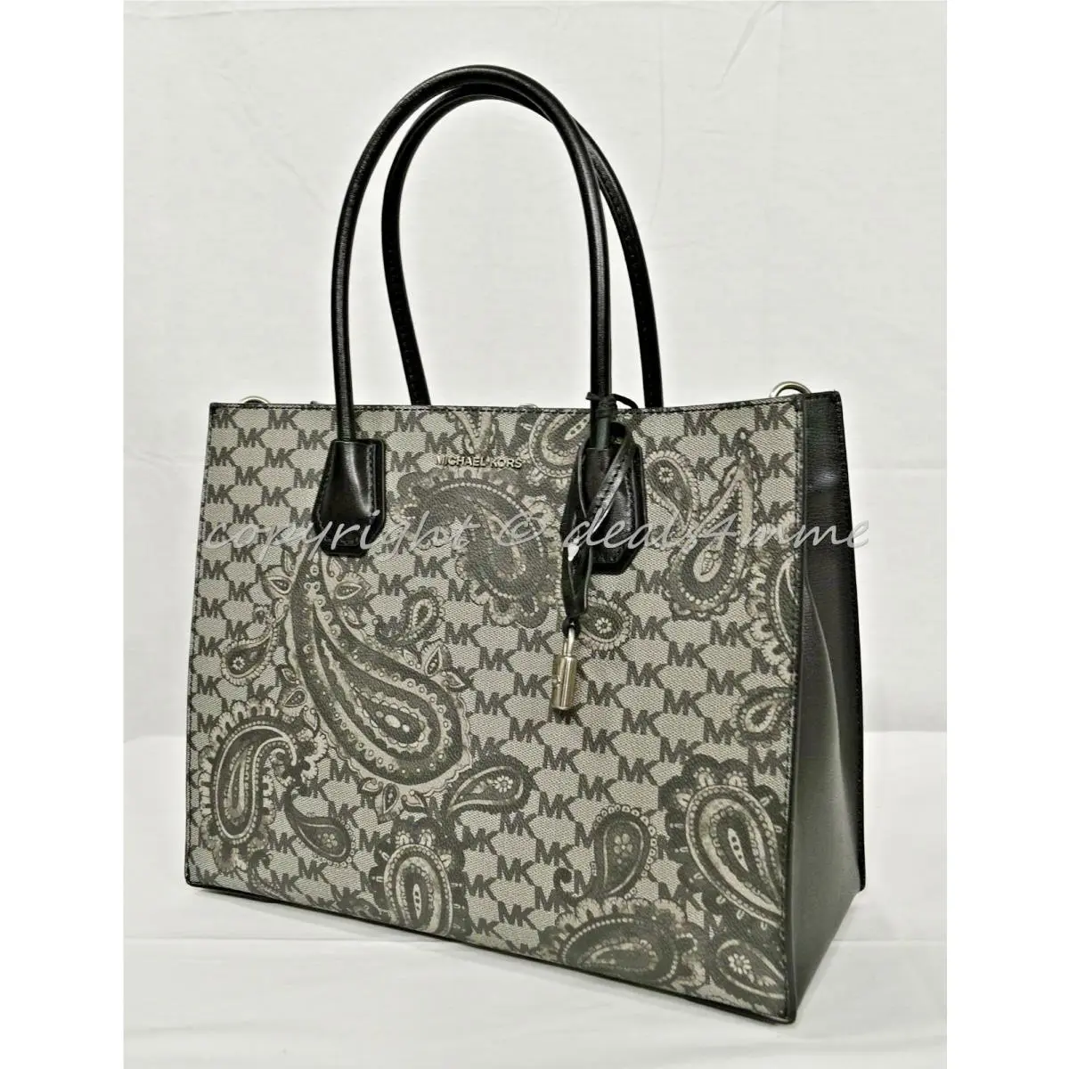 Paisley Mercer Large Convertible Tote/shoulder Bag in Black/grey by Michael Kors
