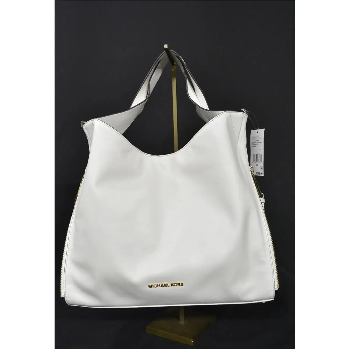 Devon Large Calf Leather Satchel/shoulder Tote in Optic White by Michael Kors