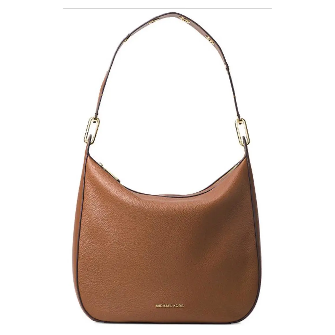 Michael Kors Large Raven Luggage Top Zip Shoulder Bag Gold Grommet Leather