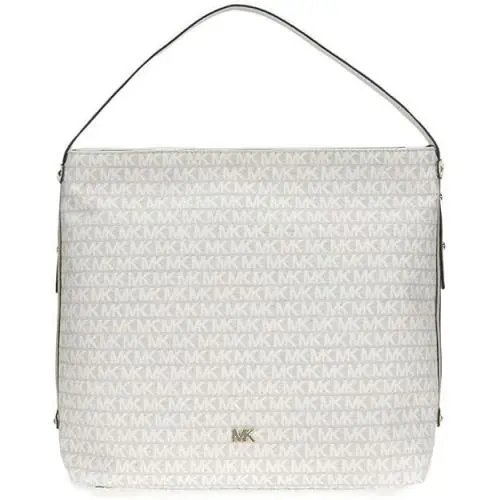 Kors Griffin Large Logo Jacquard Shoulder Bag Cream Purse