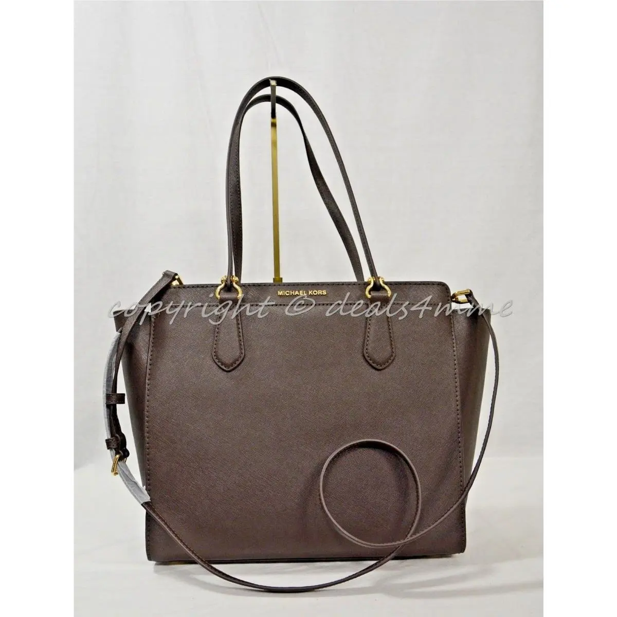 Dee Dee Large Convertible Saffiano Leather Tote/shoulder Bag Coffee by Michael Kors