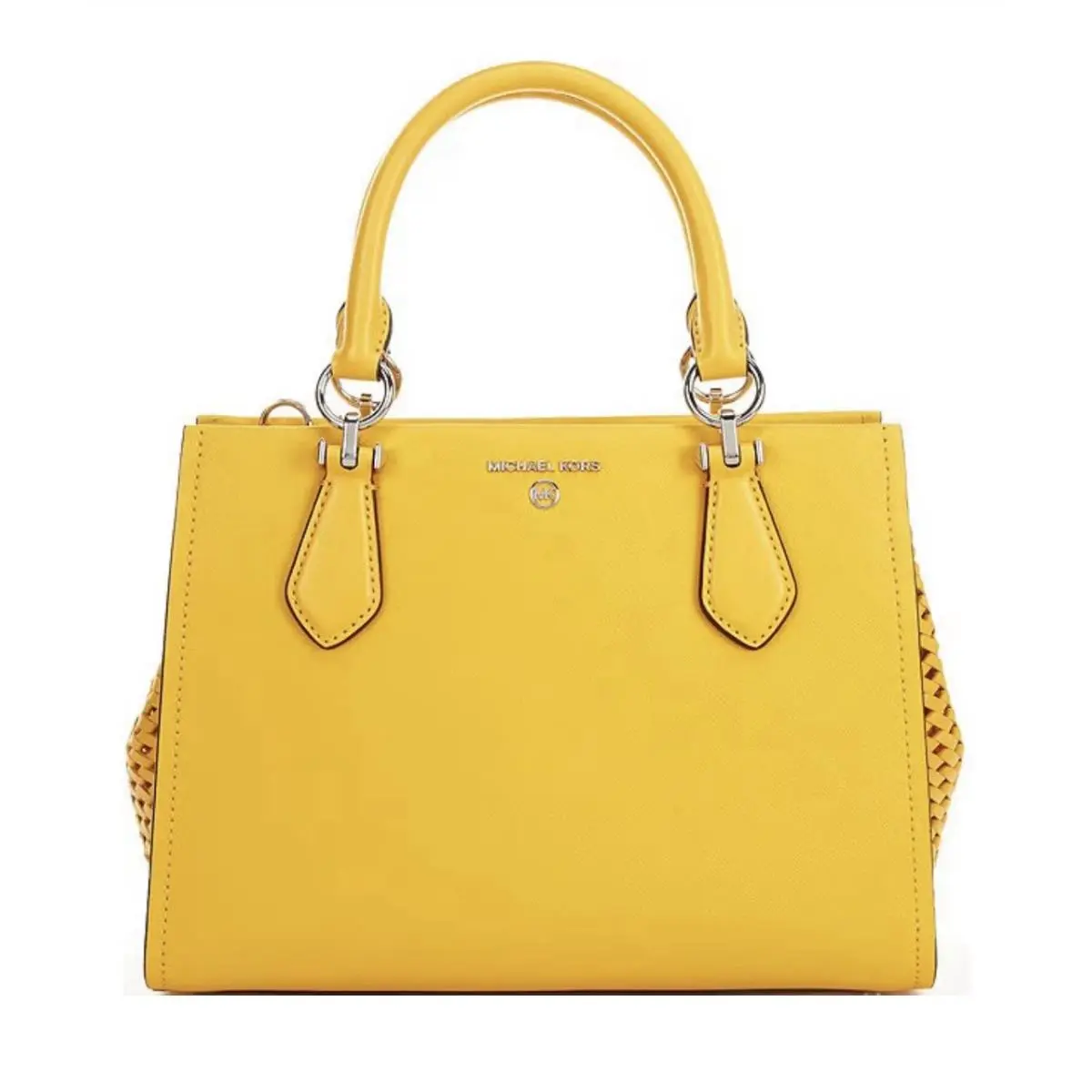 Michael Kors Marilyn Medium Saffiano Leather Satchel Bright Dandelion