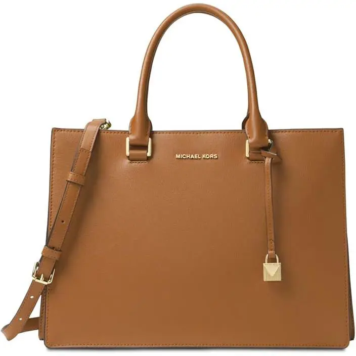 Michael Kors Womens Sutton Gusset Satchel Acorn