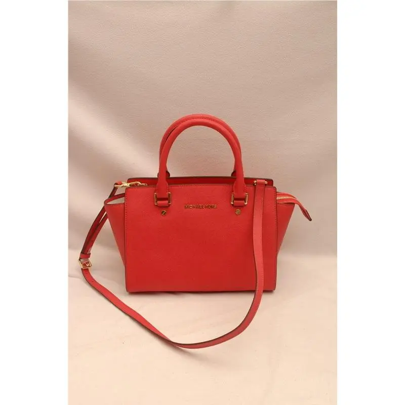 Michael Kors Selma Saffiano Leather Medium Top Zip Satchel Watermelon