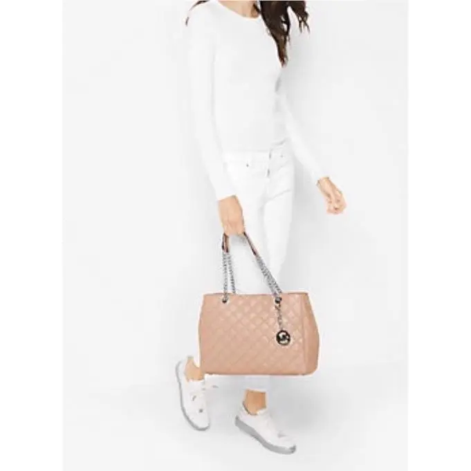 Susannah Large Quilted-leather Tote/shoulder Bag in Ballet Pink by Michael Kors